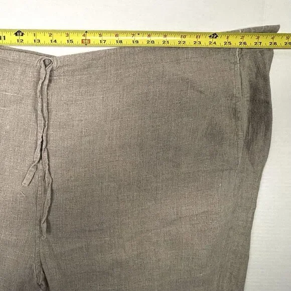 100% Linen Relax‎ Pants Mens 56X29 Beige Drawstring Vacation Resort Beach EUC - Picture 4 of 9